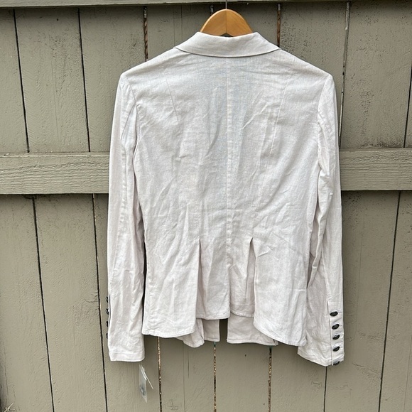NWT Free People Linen Blend Blazer Coastal Hamptons Beach Summer Classic Sz S - Picture 6 of 7